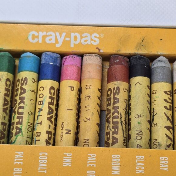 Cray-pass Oil Pastels 12 Sticks Sakura Made In Japan #51500 Drawing Art Vintage - Picture 5 of 6